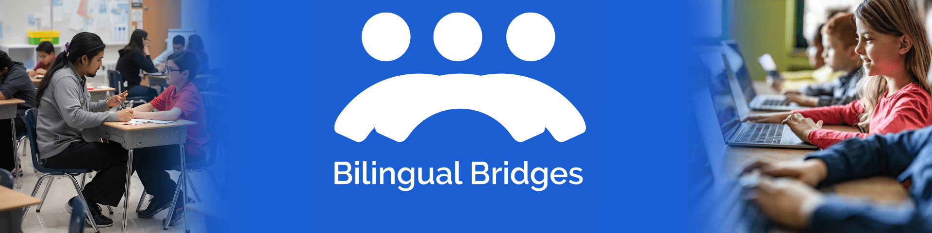 Bilingual Bridges tutors and students engaged in learning, representing the science of reading explained in dual language immersion.
