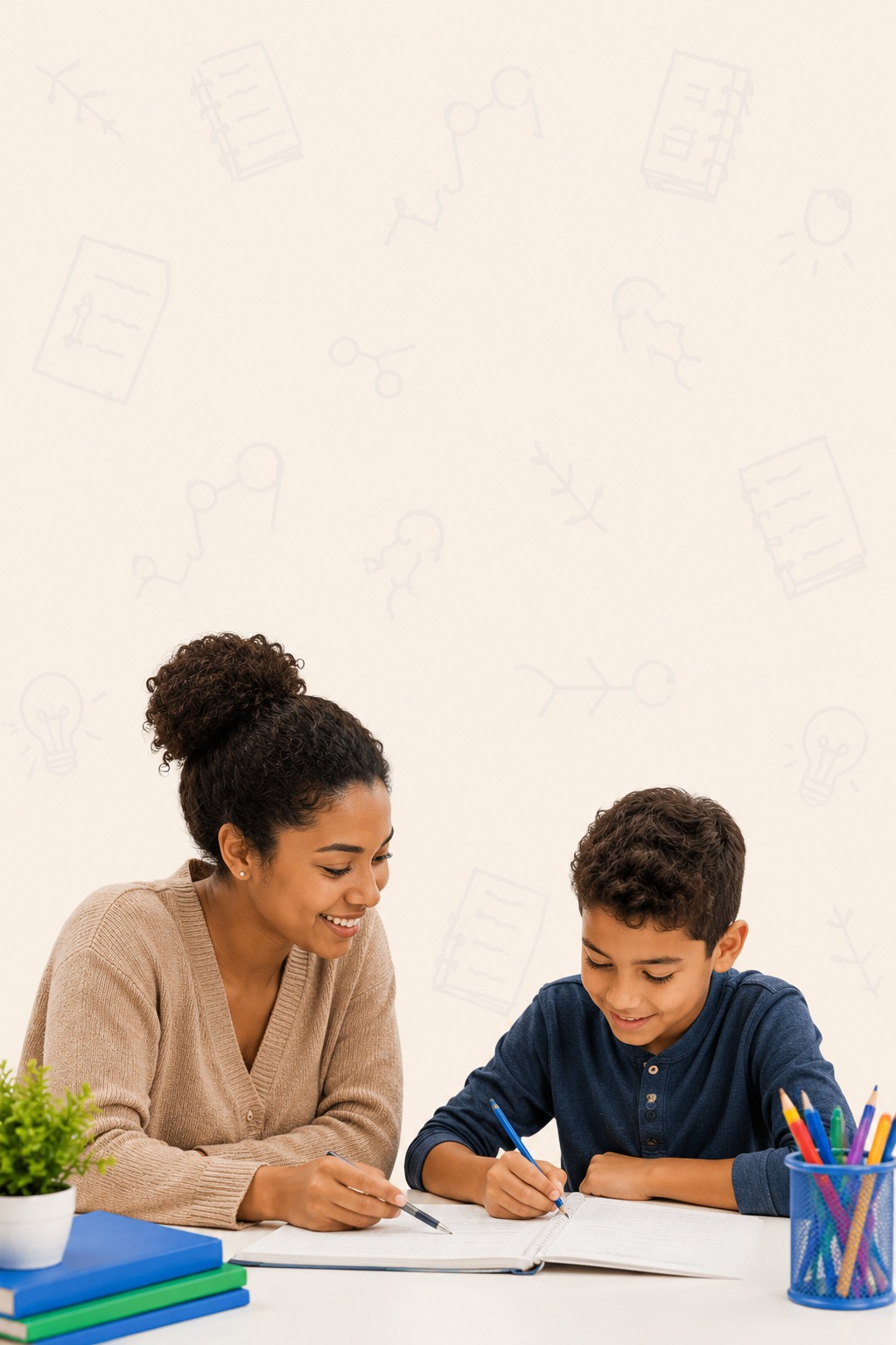 Certified bilingual tutor working one-to-one with an elementary student during an online tutoring session in Florida.